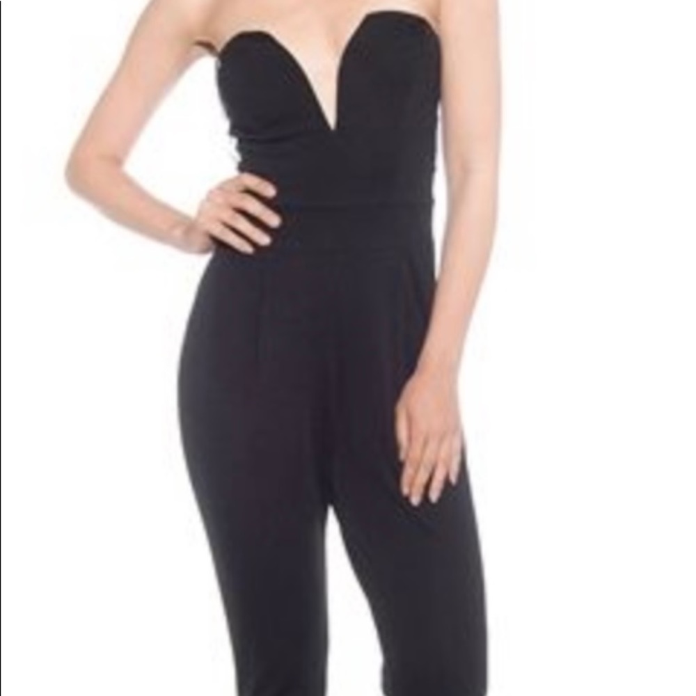 Strapless black jumpsuit
